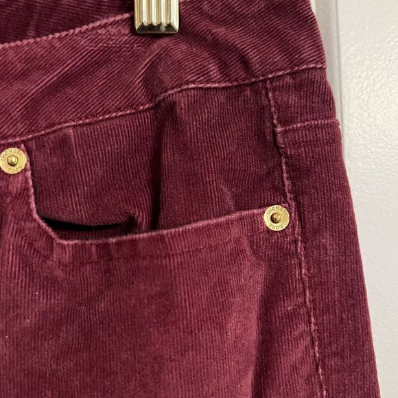 Michael Kors Skinny Super Soft Corduroys in Merlot with Gold Hardware Size 10 - Picture 16 of 16
